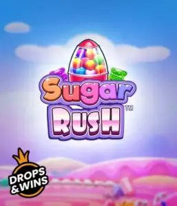 Experience the sweet world of the Sugar Rush slot game by Pragmatic Play, showcasing a colorful candy dispenser on a dreamy candyland background. This image evokes the joy and thrill of the slot, adorned with bright candies and charming typography. Perfect for players seeking a sweet adventure, promising hours of fun. 